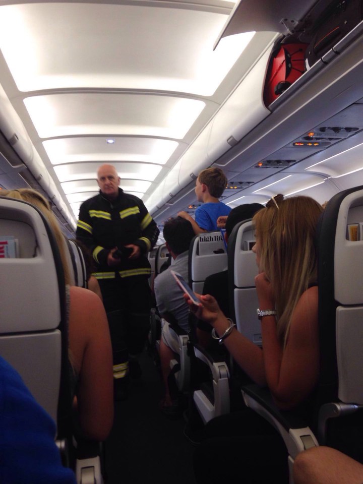 His family was seated right at the back of the plane where the smell was strongest and said it was making the crew ill