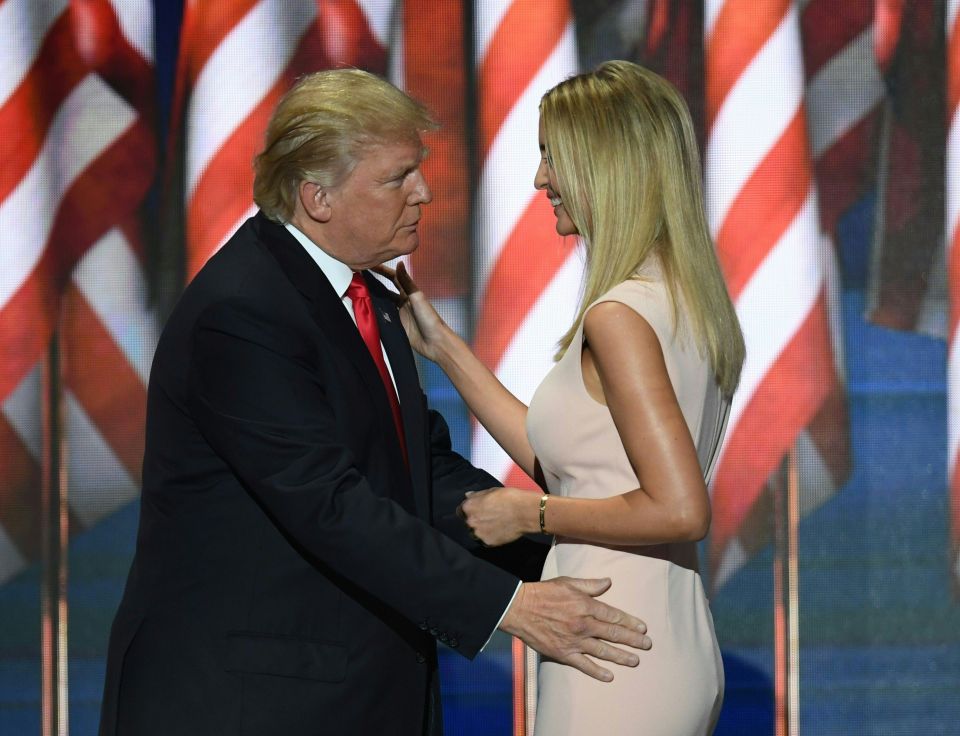  Donald Trump embraces his daughter Ivanka after she delivered a speech on the final night of the Republican National Convention