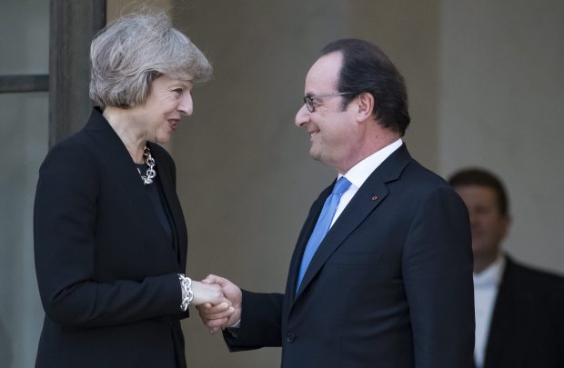 Theresa May and Francois Hollande