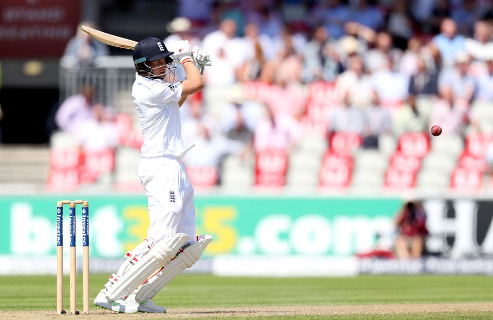  Joe Root looks assured in the Manchester sun on his way to a century