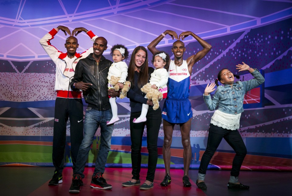 Mo Farah, wife Tania Nell and their daughters Amani, Aisha and Rhianna 