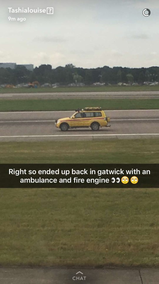 When they touched down there were fire engines and ambulances following them along the runway