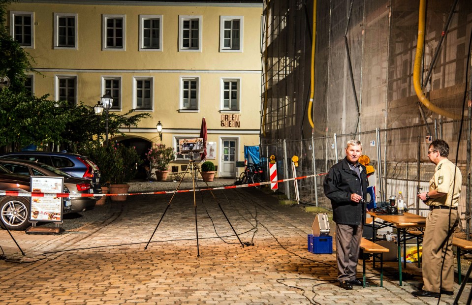 Special police officers examines the scene 