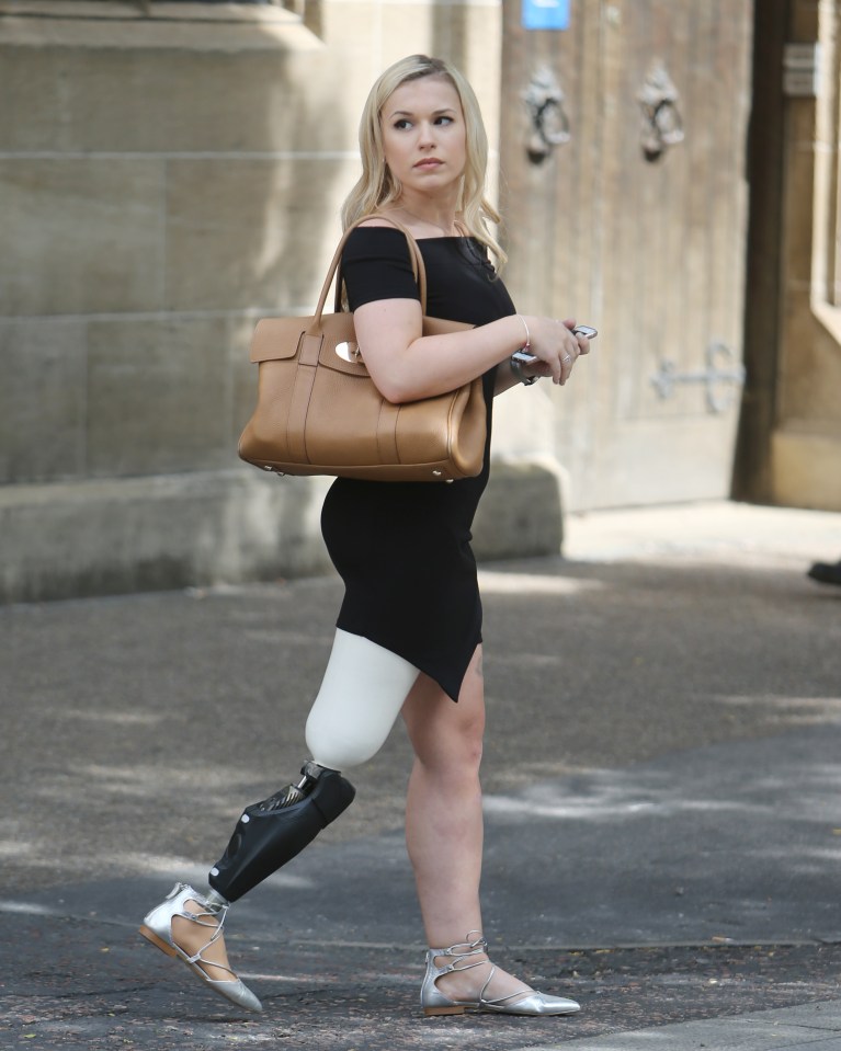 The 21-year-old had her right leg amputated after she was injured in the Alton Towers crash