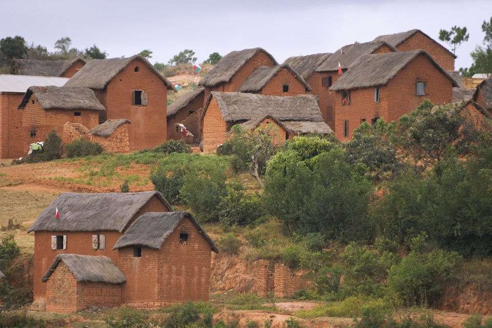 Madagascar, Antananarivo, local village houses