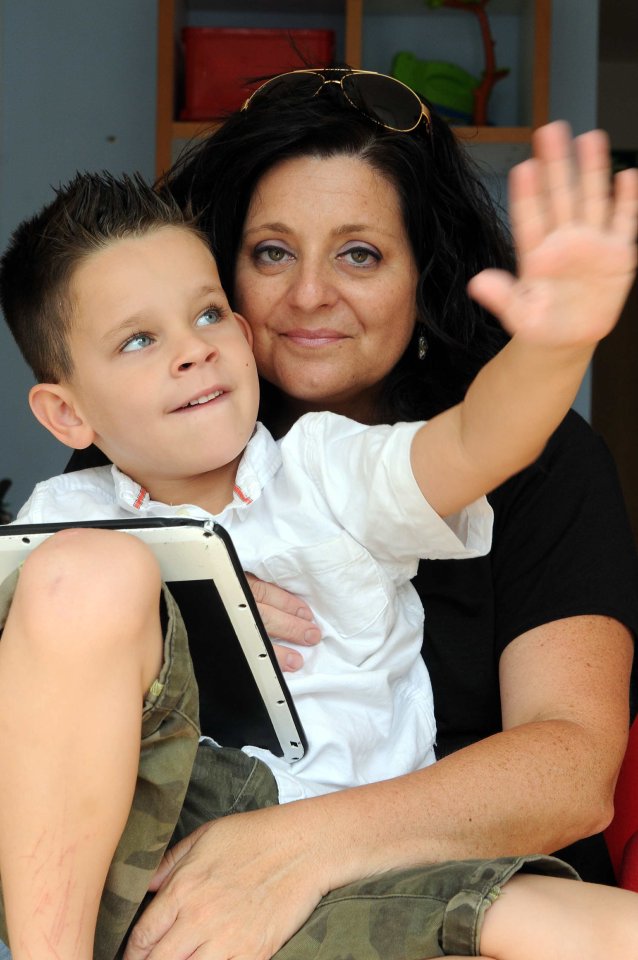  Jay pictured with his mum Katherine who says her family were told to leave a Tunbridge Wells hotel