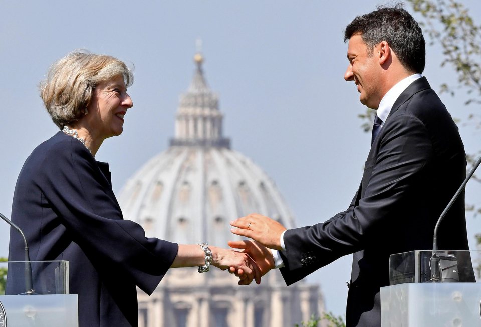  Theresa May and Matteo Renzi discussed their meeting during a press conference in Rome