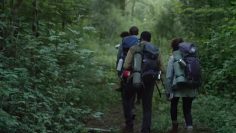  The friends begin their journey into the woods. Not a good idea.