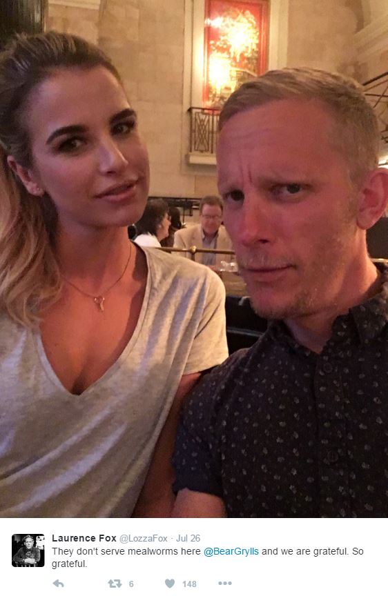 Laurence Fox and Vogue Williams have reignited rumours they are dating after posing for a picture together on social media 