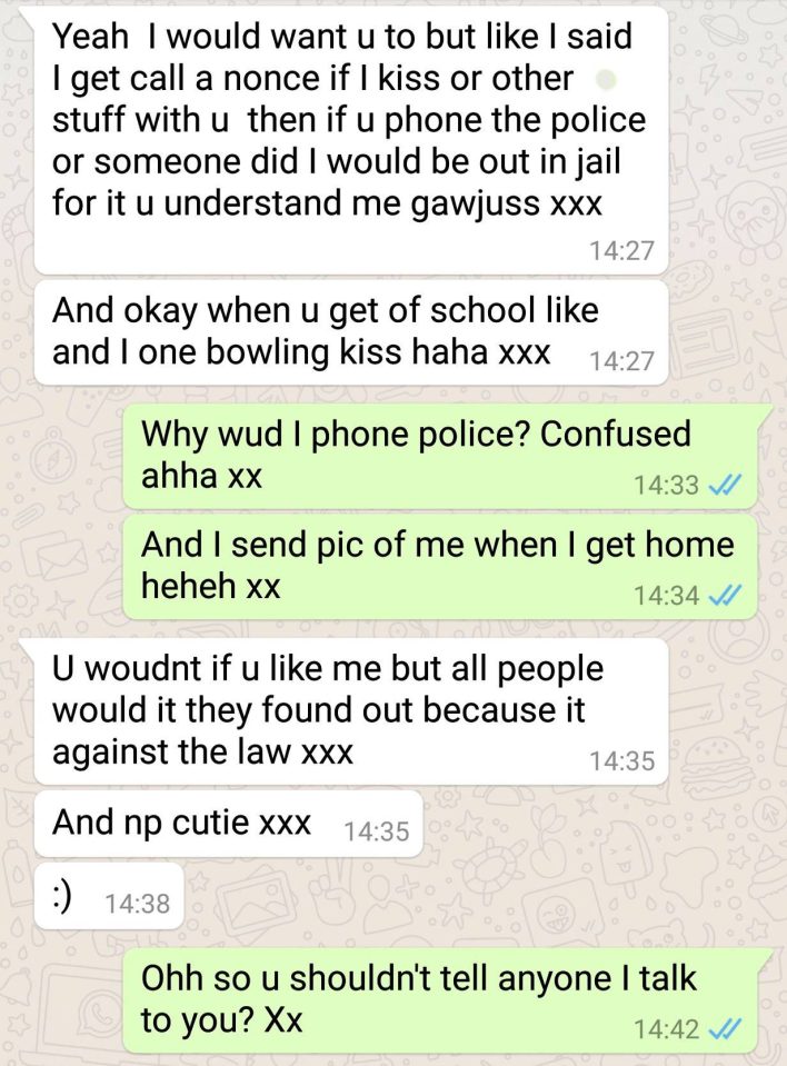 Chats between the two showed his concerns about being arrested