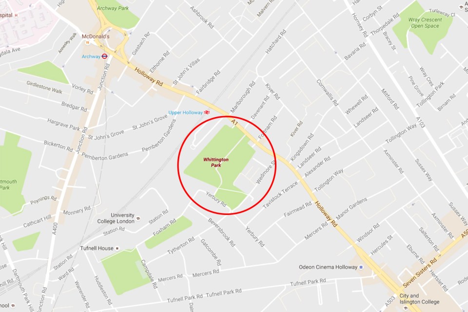  The attack took place in Whittington Park in Holloway, north London