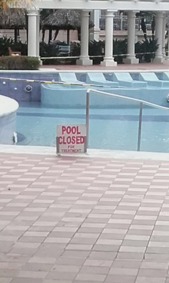  The hotel's pool was closed when the couple arrived