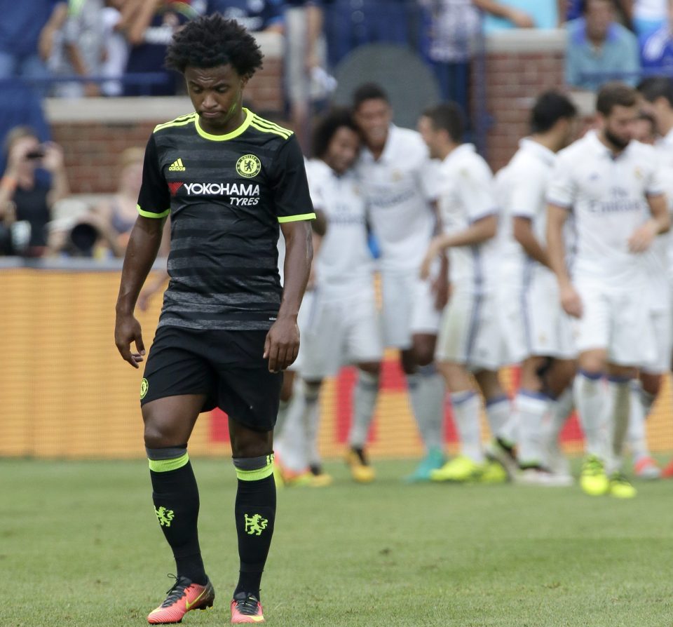 Marcelo is congratulated by his teammates after netting in Michigan 