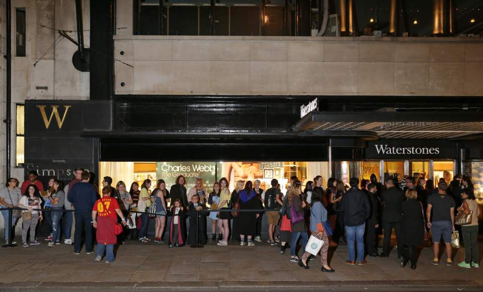 Queues form outside Waterstones bookshop