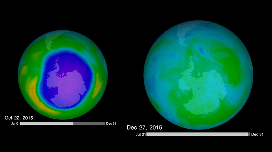  NASA's video suggests the ozone layer hole is shrinking