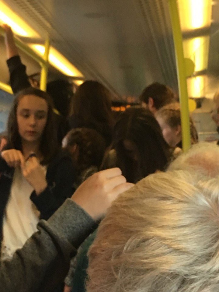  Standing room only on a packed Southern Railways train this morning as passengers complained the overcrowding is worse than ever despite the new timetable