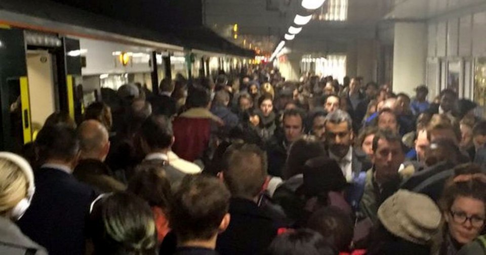  A crowded platform today as Southern Railways passengers faced another day of travel misery