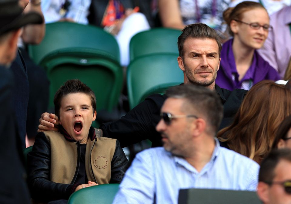 David Beckham's son Cruz shows less entusaiasm for Wimbledon than his father has