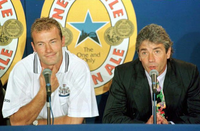 Newcastle United manager Kevin Keegan (right) introduces Alan Shearer as his team's latest signing, during today's (Tuesday) news conference. Photo by Paul Barker/PA