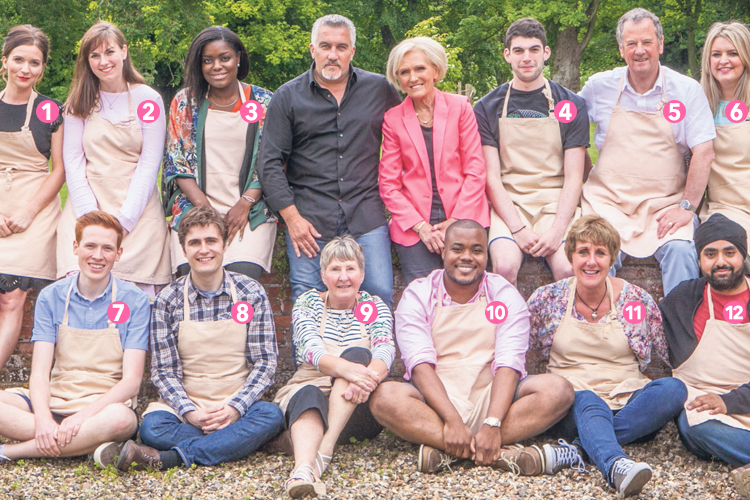  The contestants pictured with Mary Berry and Paul Hollywood 1. Candice Brown, 2. Kate Barmby, 3. Benjamina Ebuehi, 4. Michael Georgiou, 5. Lee Banfield, 6. Louise Williams, 7. Andrew Smyth, 8. Tom Gilliford, 9. Val Stones, 10. Selasi Gbormittah, 11. Jane Beedle, 12. Rav Bansal