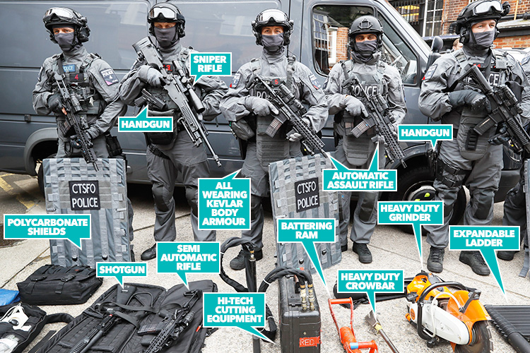  A breakdown of the equipment available to anti-terror cops