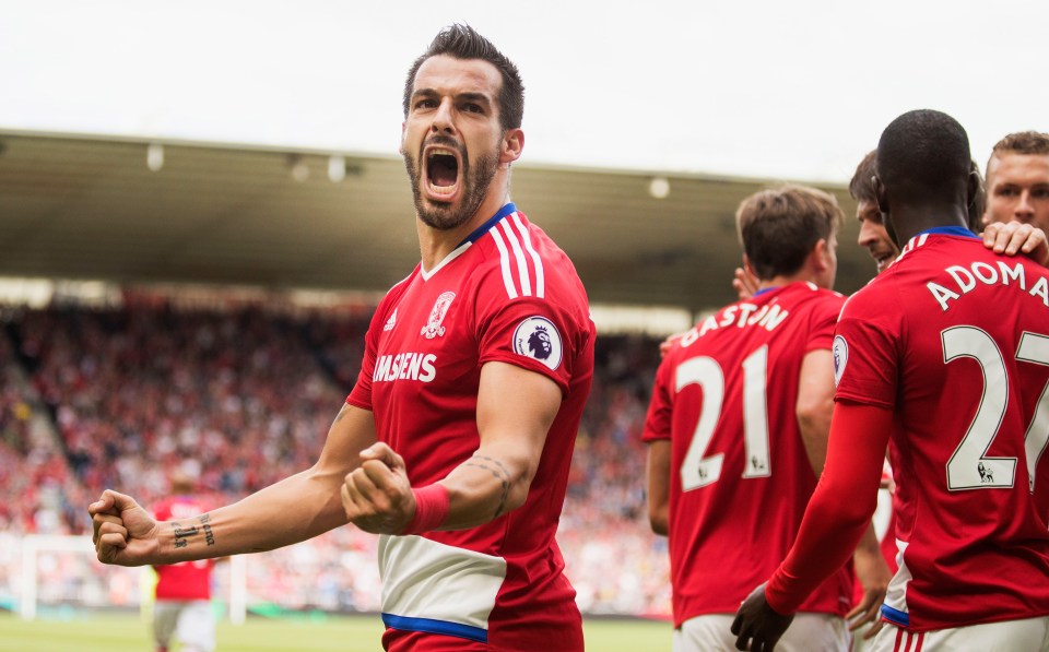 Negredo scored on his debut for Boro against Stoke 