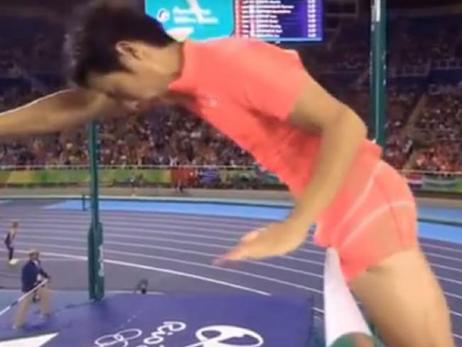 Ogita was competing in the pole vault