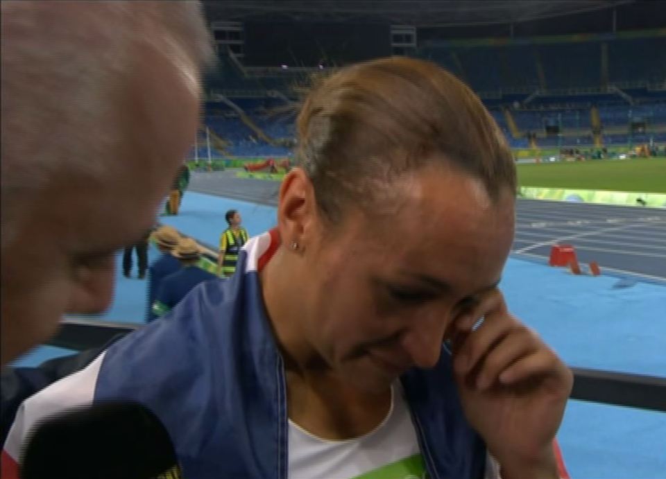 Jessica Ennis-Hill wipes away the tears after admitting that she will be likely to retire now her Olympic quest is over