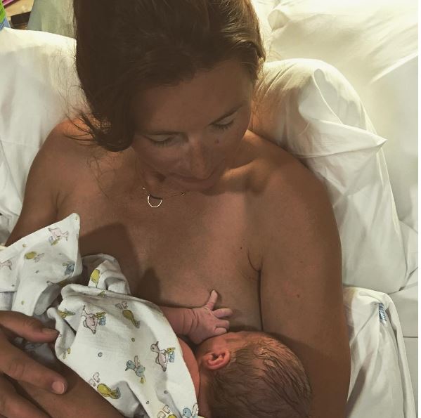  Jools posted a picture of her breastfeeding the new baby