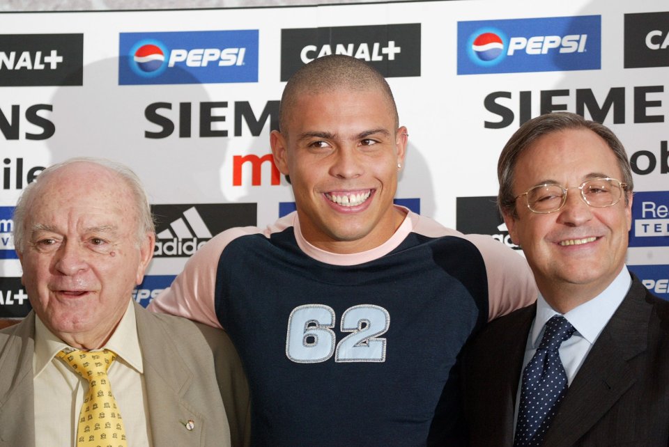 Florentino signed Ronaldo in 2002 for £36.3million from Inter Milan