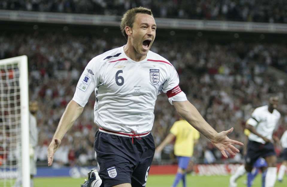 John Terry won 78 England caps and scored six goals