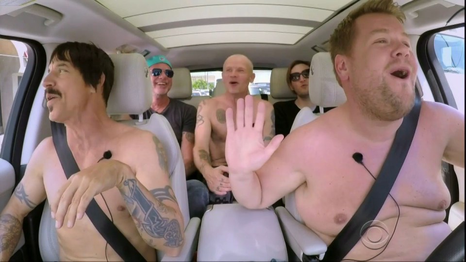  The Late Late host also whipped his top off for his carpool karaoke with the Red Hot Chili Peppers