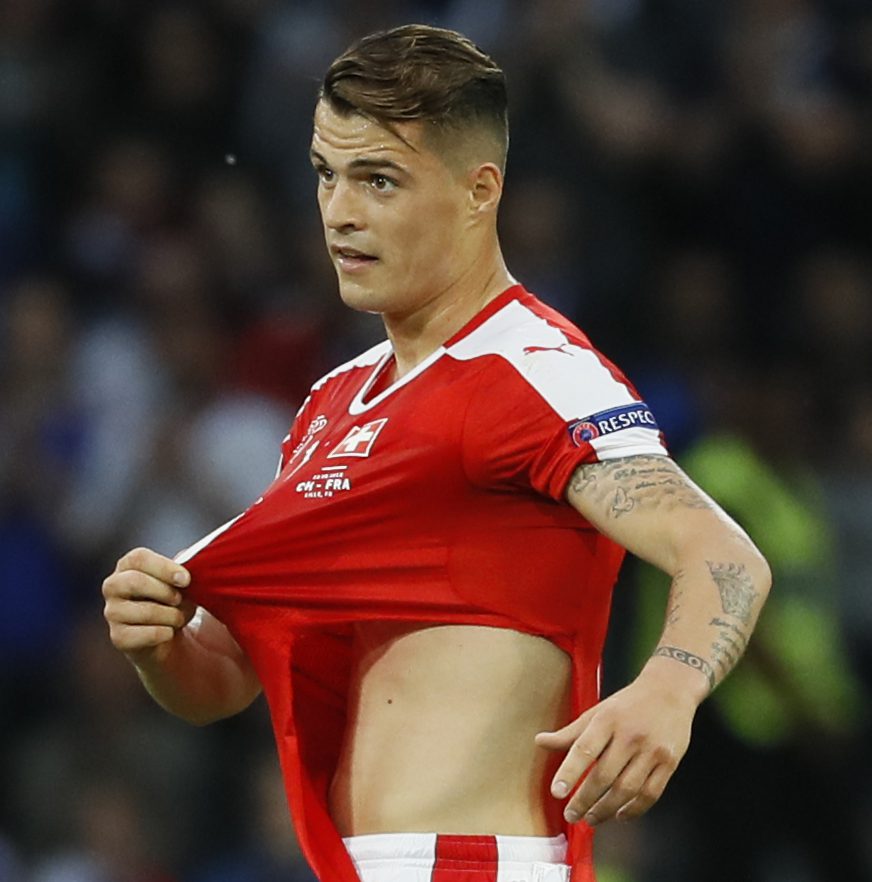  Ripping it up at the Euros...Xhaka in action for Switzerland