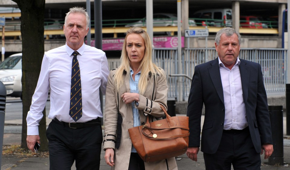  Former fireman Johnston revealed that he had had no contact from Sadie's family since the moment they learned of the murder (pictured l-r Sadie's ex-husband Garry Hartley, their daughter Charlotte Harley and Sadie's brother Graham Cook)