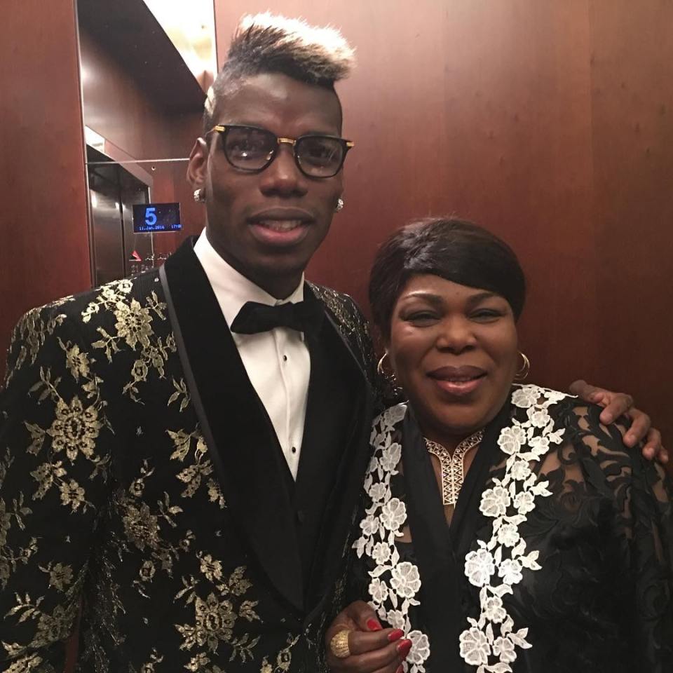 Paul Pogba with his mum Yeo, who battled Alex Ferguson on her son's behalf 