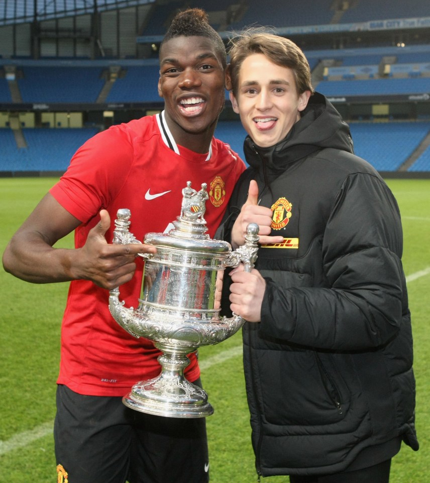  Pogba and Adnan Januzaj celebrate winning youth silverware together