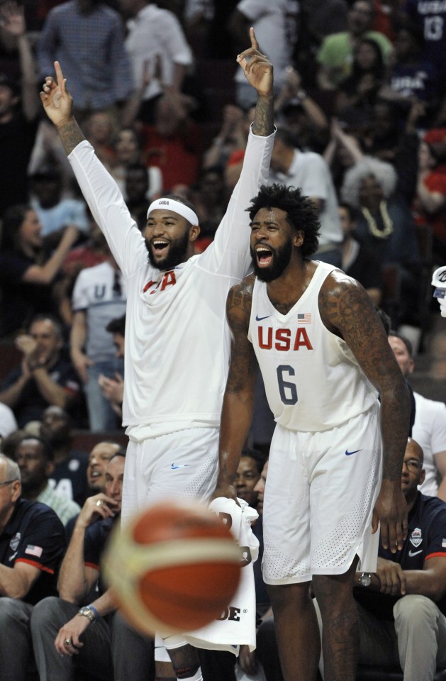 DeAndre Jordan (6) and DeMarcus Cousins, left, were also spotted at the Termas Monte Carlo in Rio