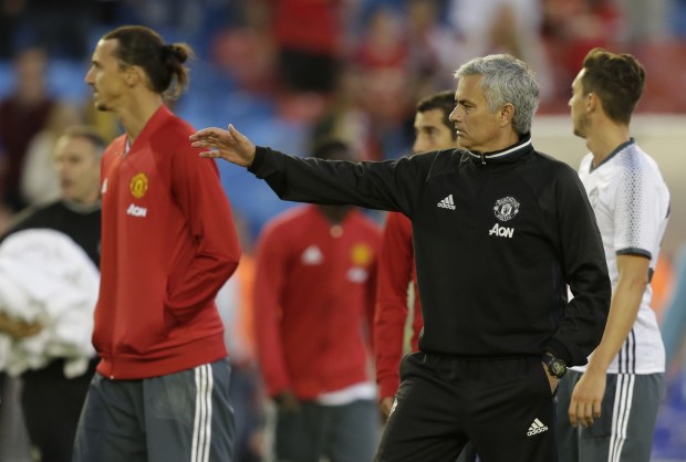 The pair pictured during Manchester United's friendly against Galatasaray