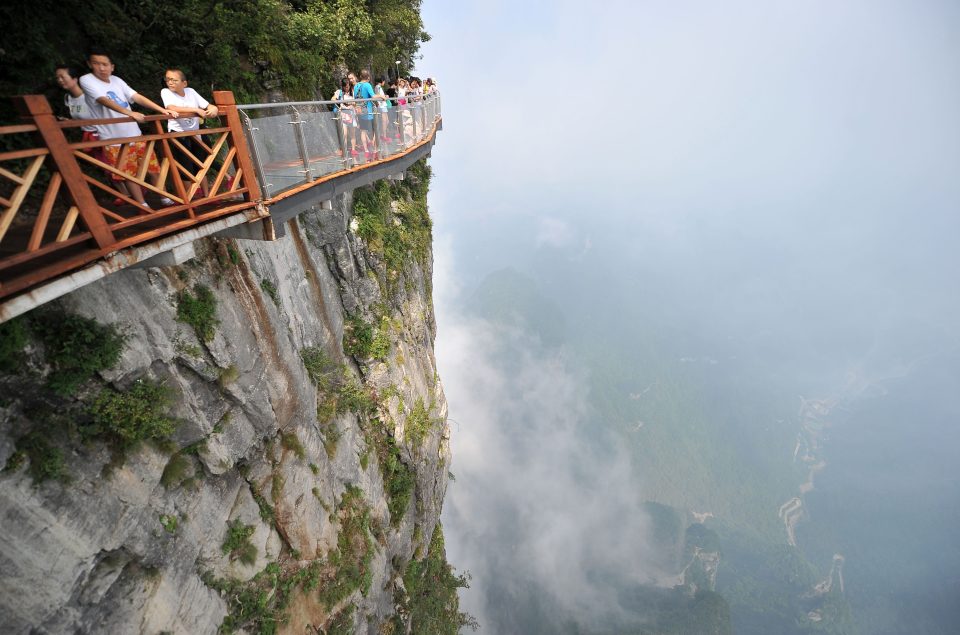  It used to be a wooden bridge, but is now made of reinforced glass for a powerful view