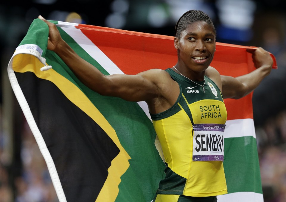 Caster Semenya celebrates winning silver at London 2012