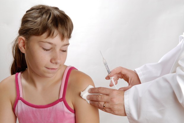 Girl is vaccinated