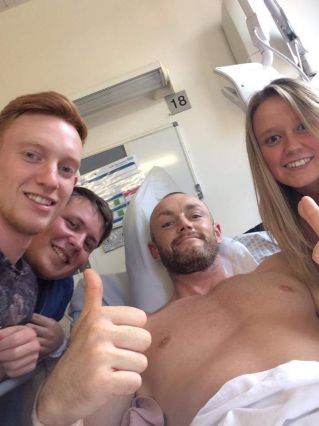 Chris Sharples almost bled to death after stabbing himself in the groin with a knife while making friends a curry