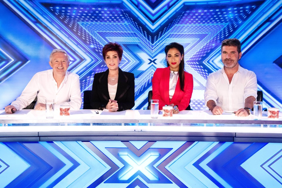 Simon is joined by Louis Walsh, Sharon Osbourne and Nicole Scherzinger on the judging panel