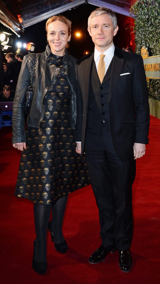  With wife Amanda Abbington