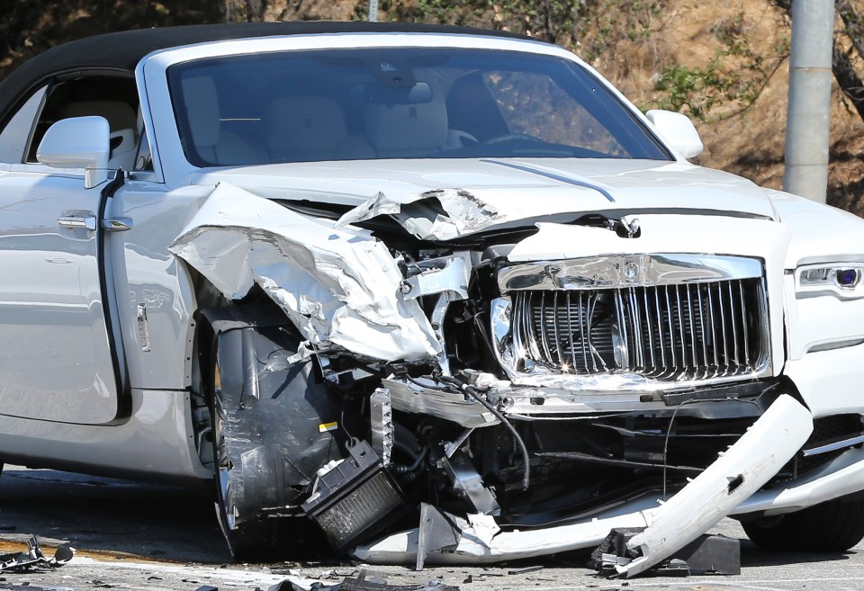  The accident left her new Rolls-Royce smashed at the front