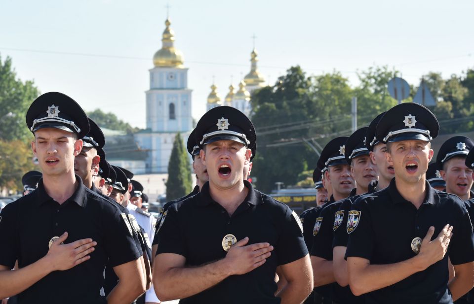 Male officers were out in force also