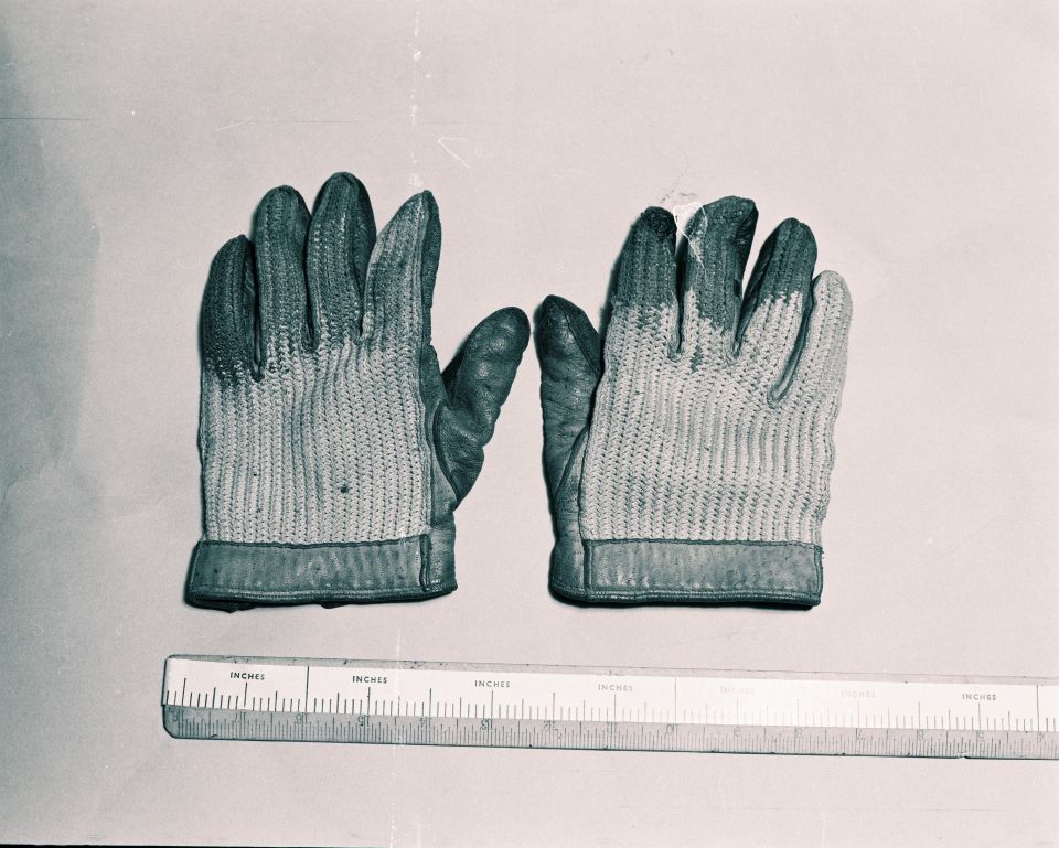 These gloves were also left behind at the murder scene in Bristol