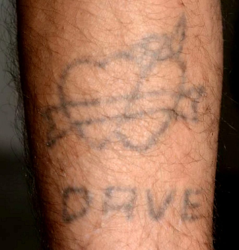 Green had a distinctive tattoo of his own name etched into his arm