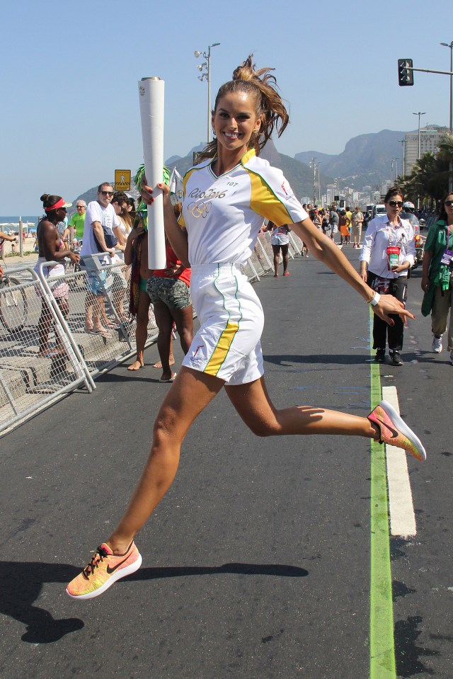  Model had the great honour of carrying the Olympic torch to mark the start of the 2016 Rio games