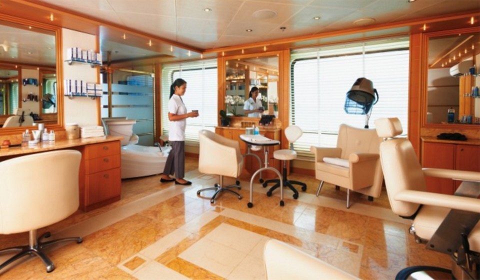 Stylish . . . on-board salon